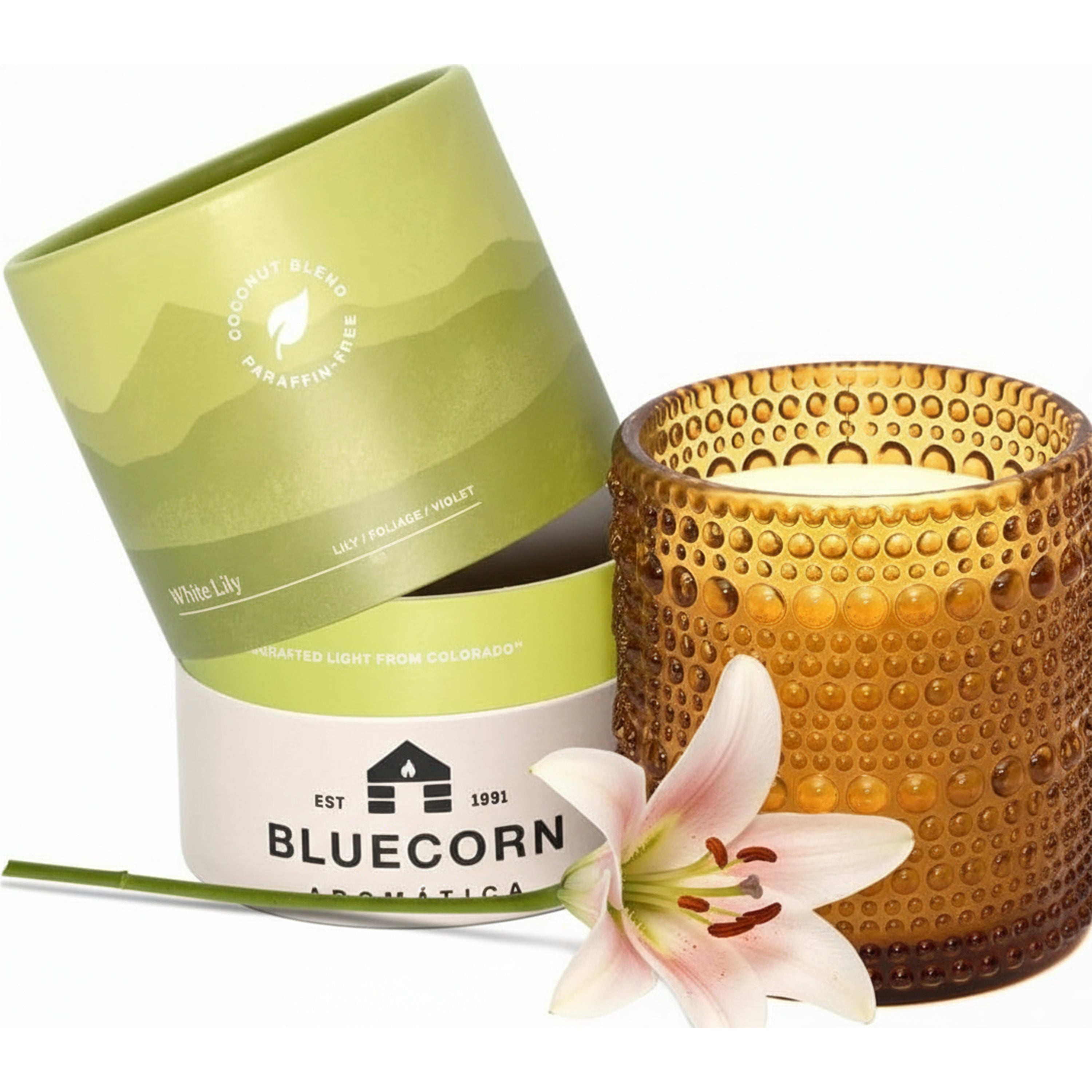 White Lily Scented Candle | Aromática Floral Fragrance