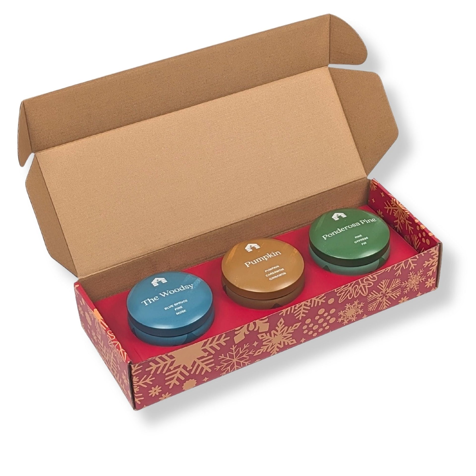 Scented Candle Gift Set - Three 8oz Aromática Candle Tins - Pumpkin, Pine & Woodsy