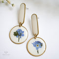 Artist Earrings with Real Flowers