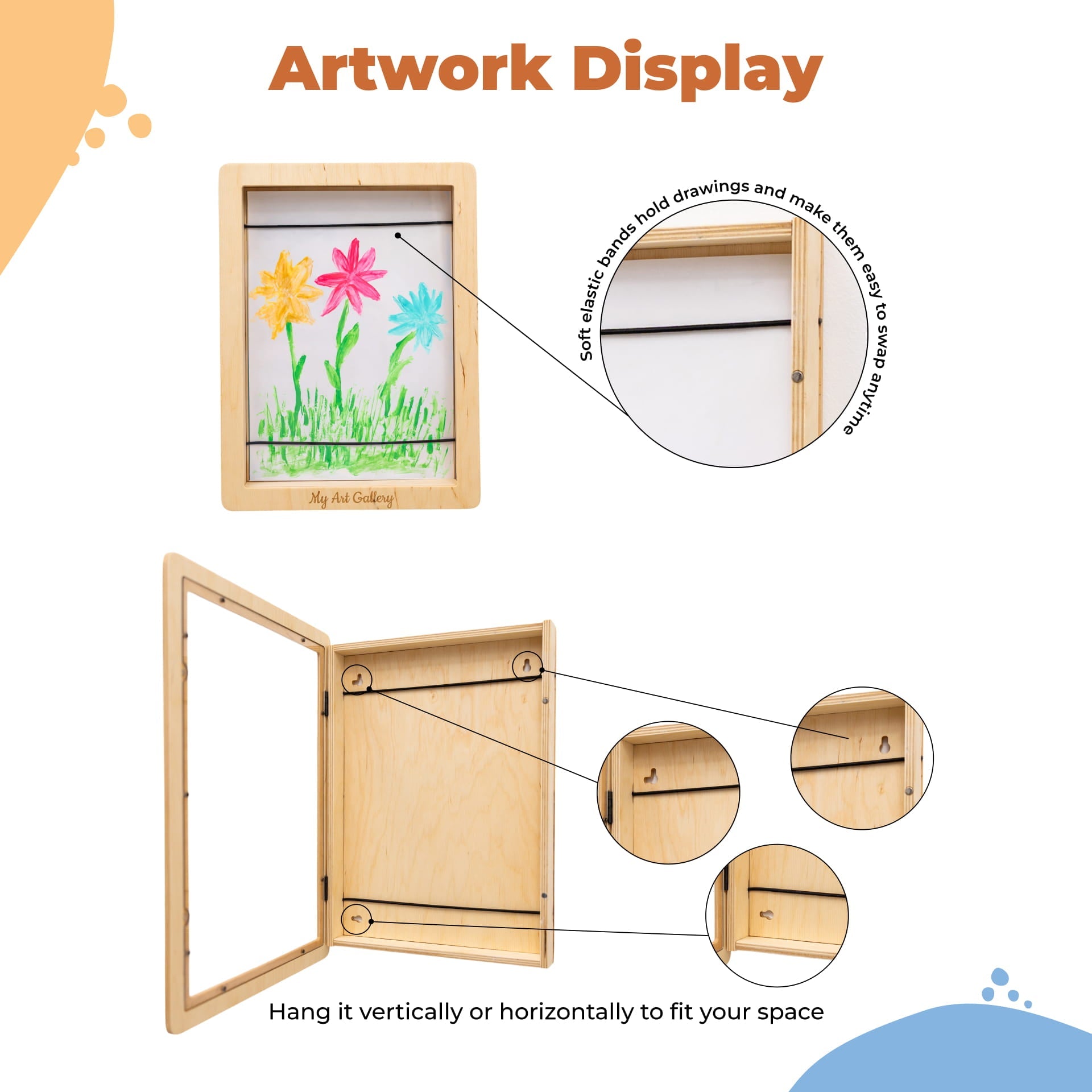 Kids Art Display Frame – Minimalist A4 Artwork Storage for Kids