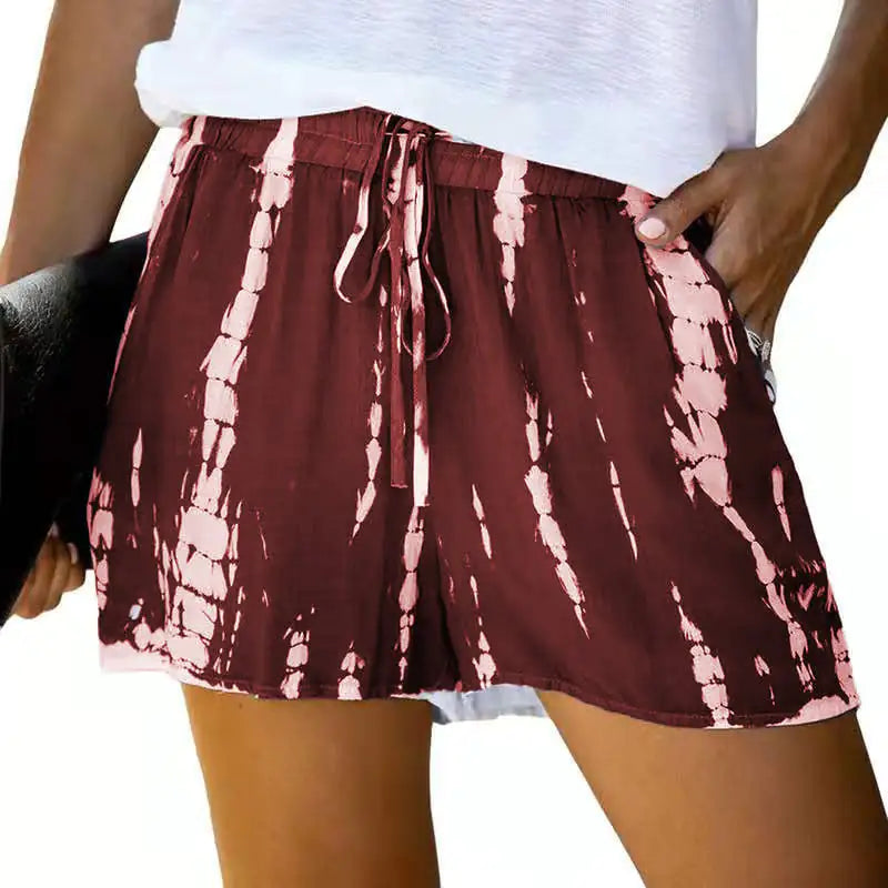 Women Summer Tie-Dye Striped High-Waist Loose Shorts - Image 7