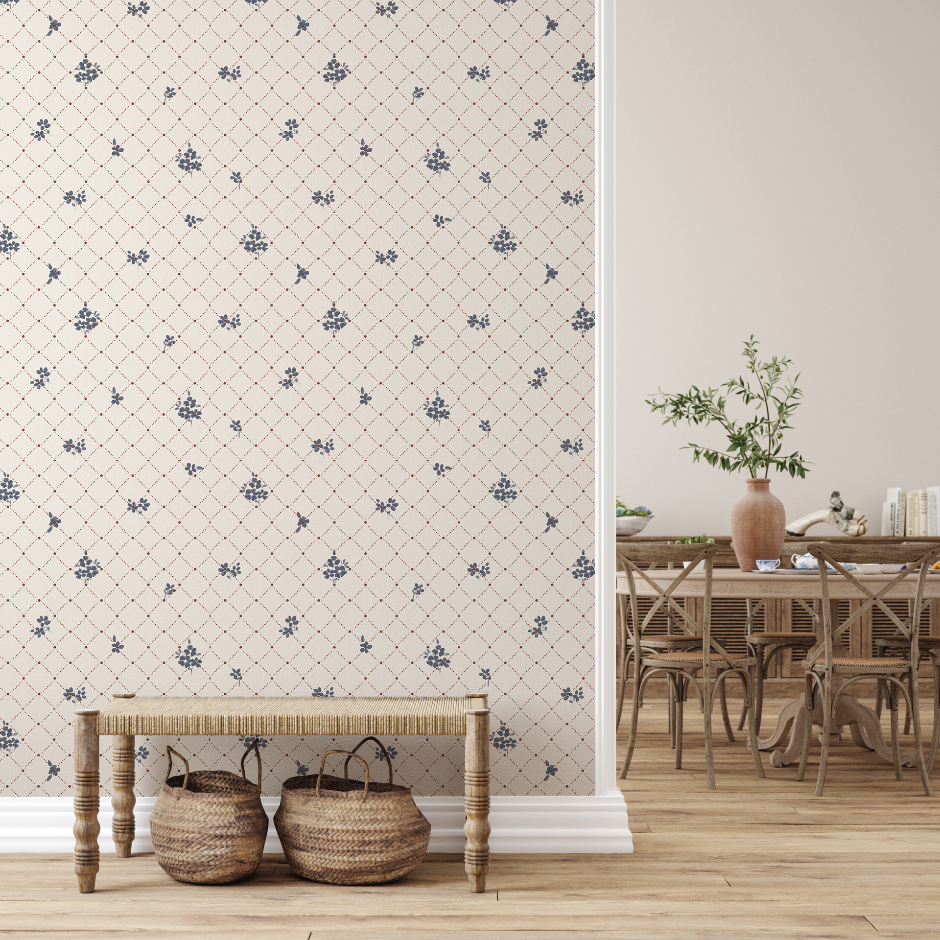 Asa peel and stick wallpaper with a decorative pattern