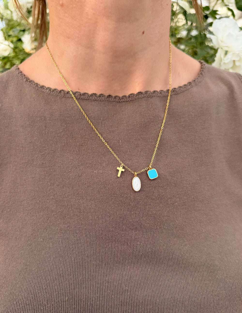 Ascend Charm Link Necklace: Gold-Plated Bohemian Layering Jewelry