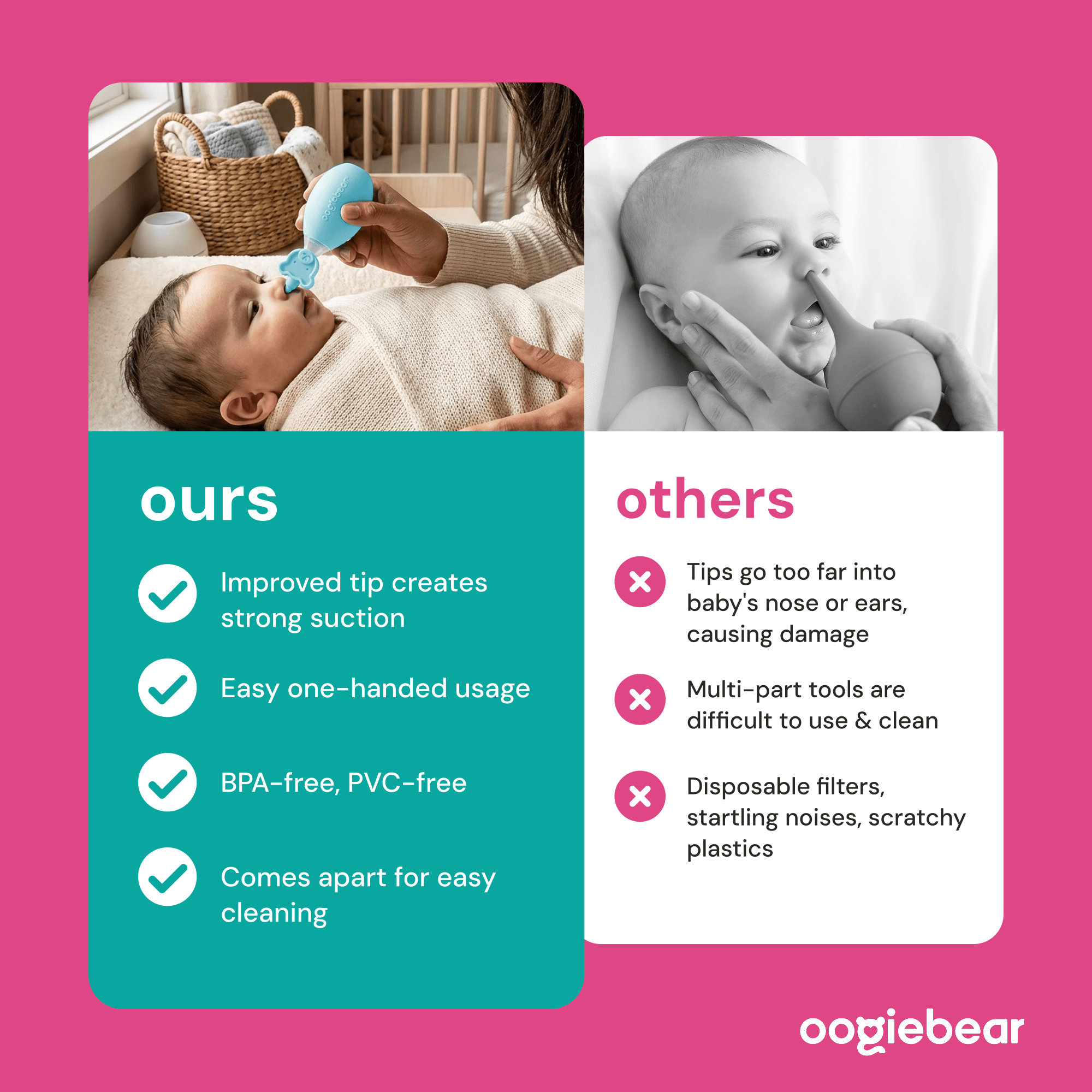 Baby Nose Aspirator & Ear Syringe: Safe Silicone Nasal Relief