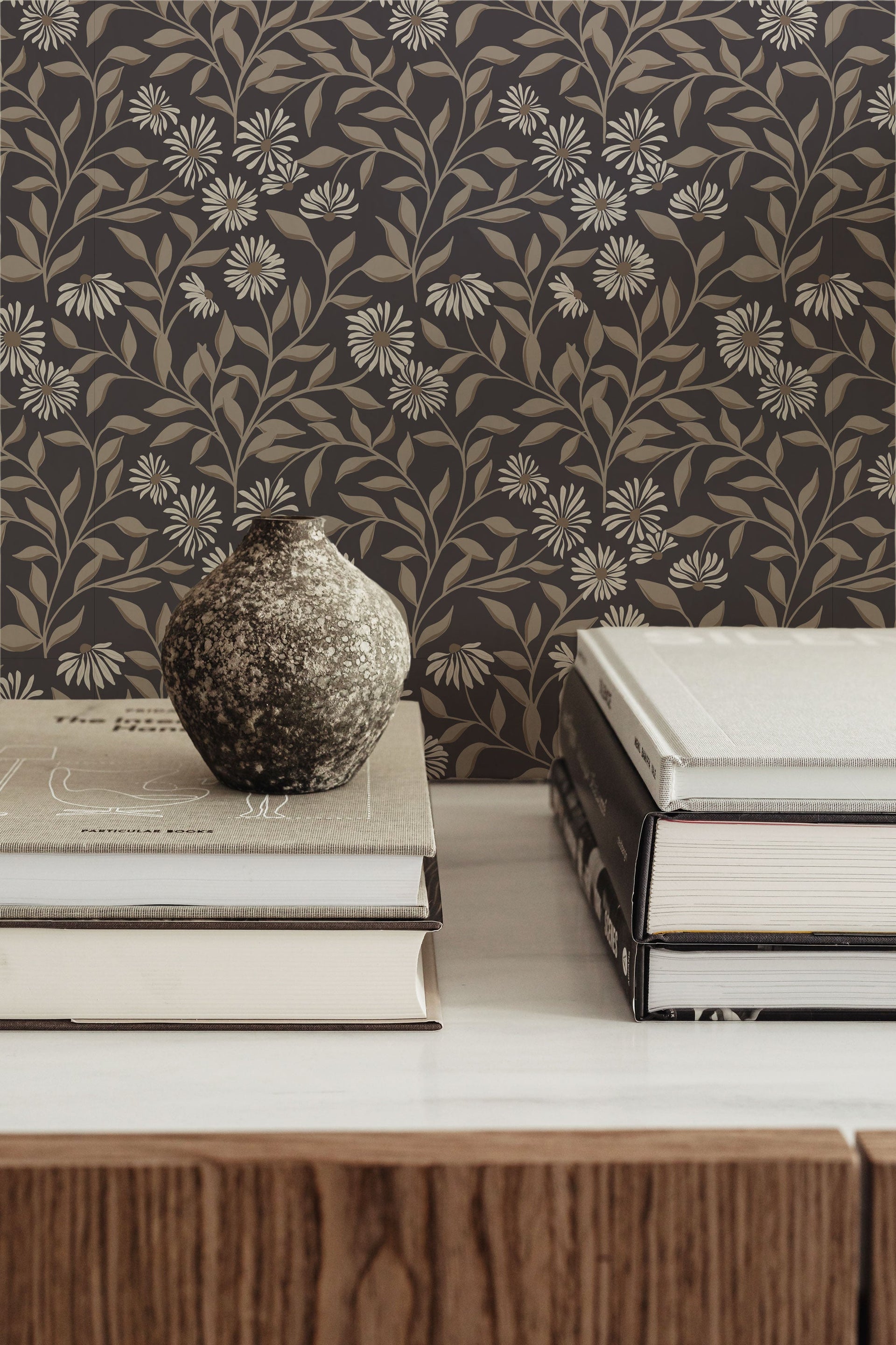 Adrian Floral Wallpaper - Sage Green, Cream & Muted Orange