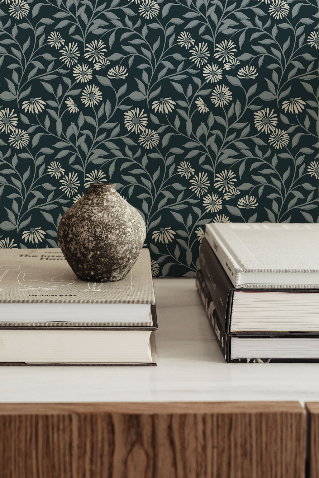 Adrian Floral Wallpaper - Sage Green, Cream & Muted Orange