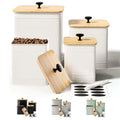 Kitchen Canisters for Countertop Set of 4 with Customizable Chalkboard Labels & Marker Pen - Big Iron Kitchen Canisters with Airtight Lids - Canisters Sets for the Kitchen - White Kitchen Canister Set