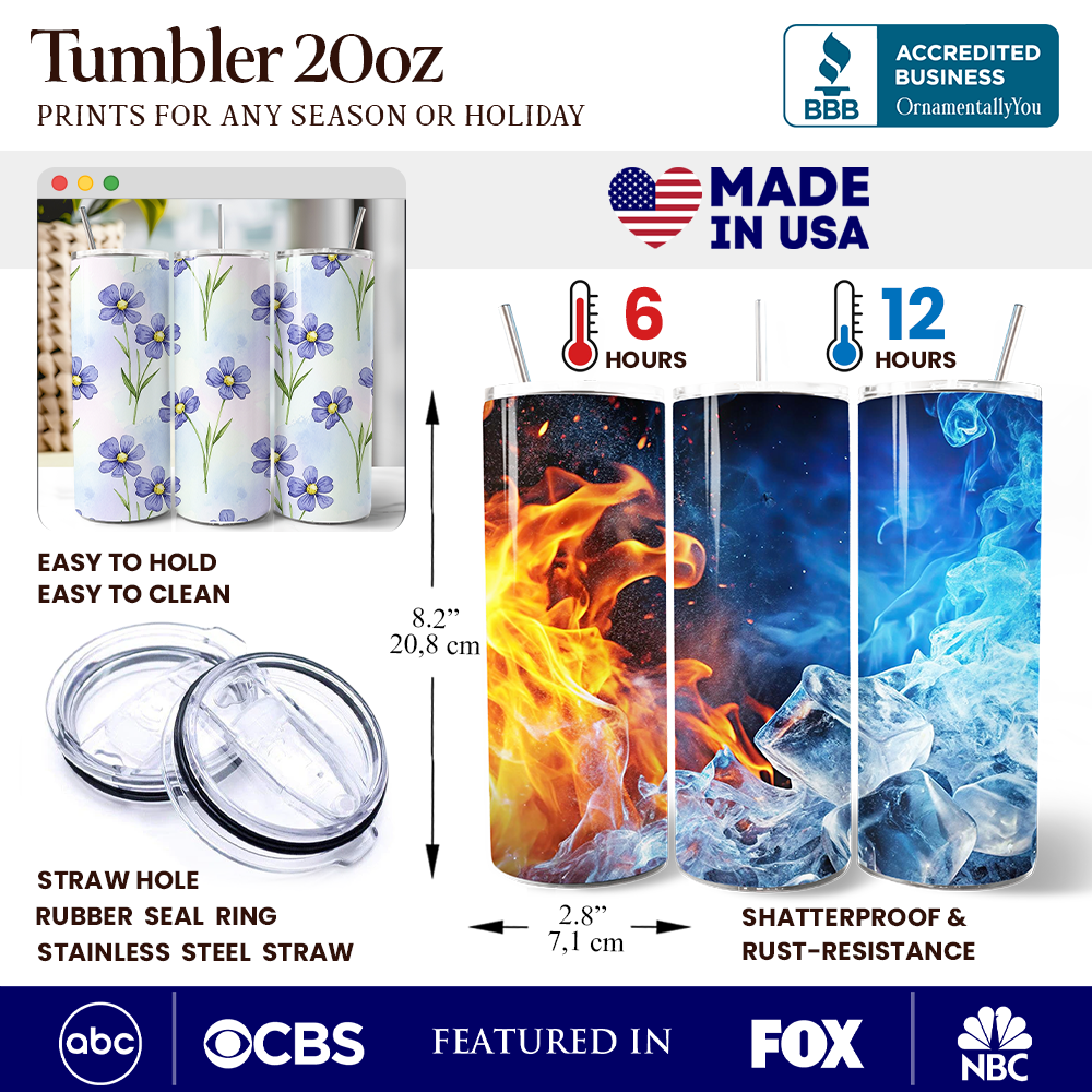 Delicate Blue Wildflower 20oz Stainless Steel Travel Tumbler
