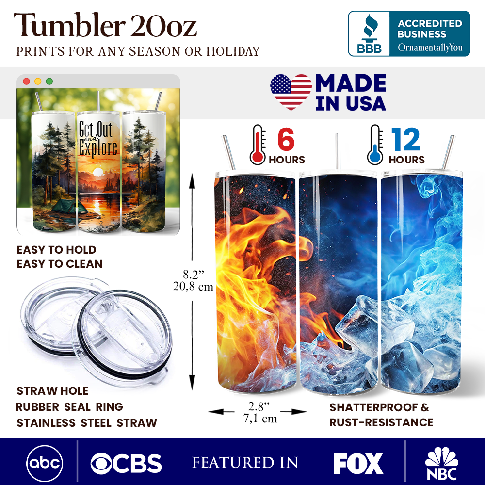 Forest Camping Adventure 20oz Personalized Stainless Steel Tumbler