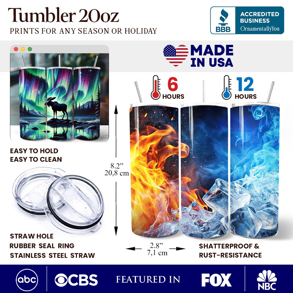 Majestic Moose Under Northern Lights 20oz Personalized Tumbler