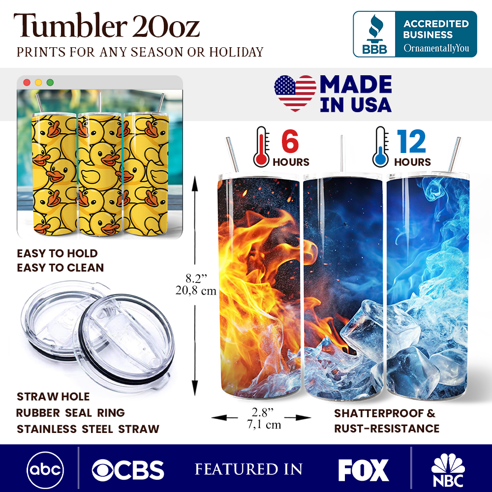 Personalized Rubber Ducky 20oz Stainless Steel Travel Tumbler