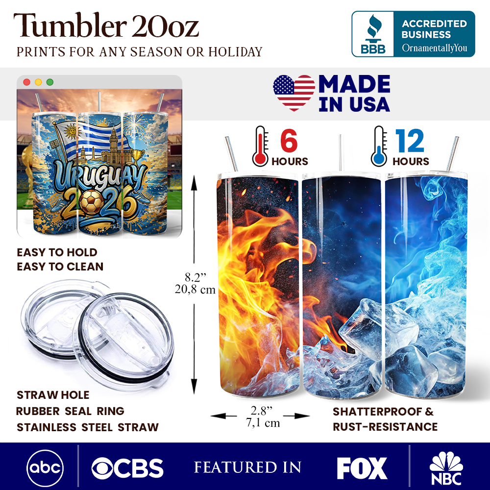 Uruguay 2026 Soccer Championship 20oz Stainless Steel Tumbler