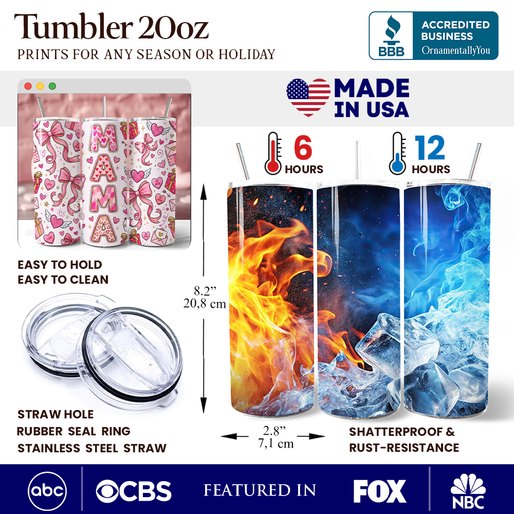 Valentine Mama Coquette Bow 20oz Stainless Steel Travel Tumbler