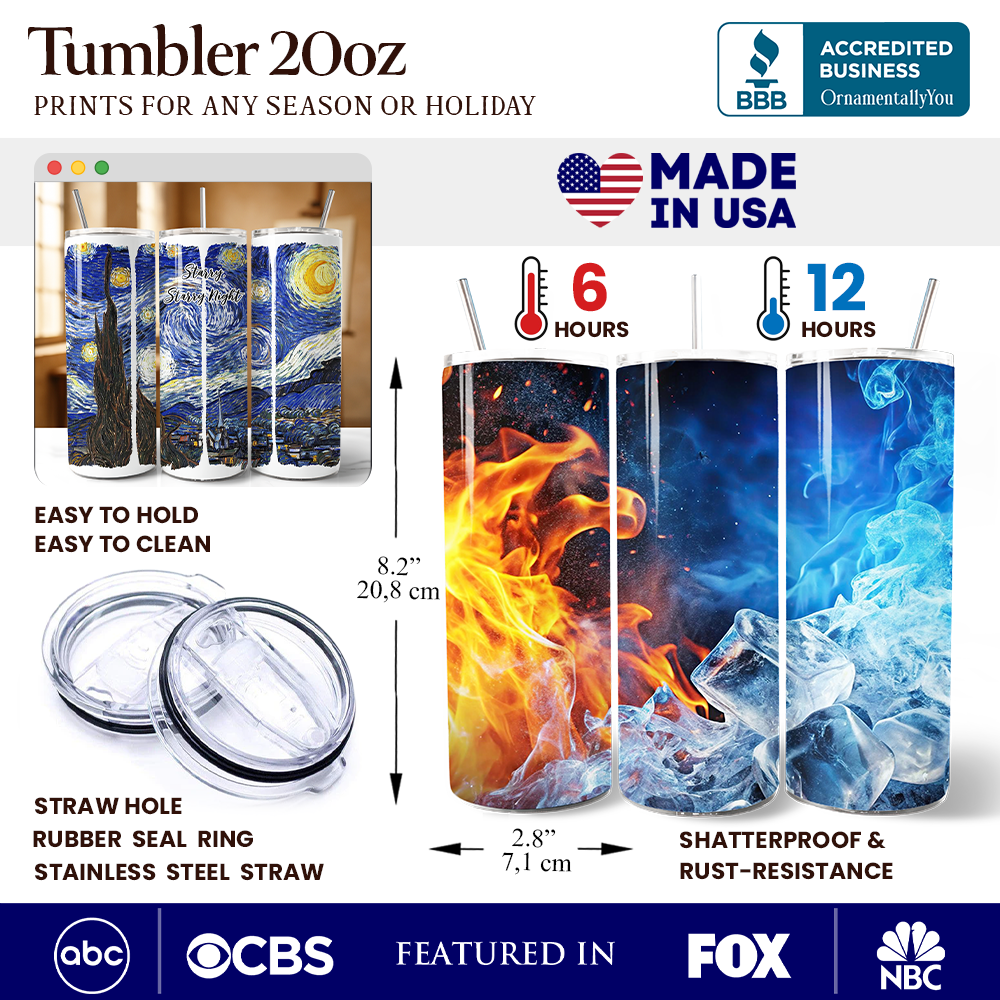Van Gogh The Starry Night 20oz Stainless Steel Travel Tumbler