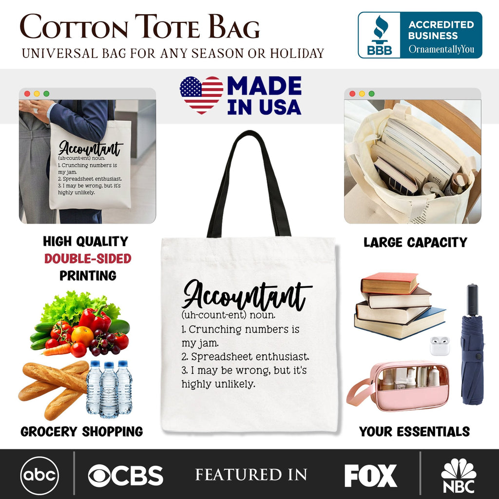 Accountant Definition Professional Canvas Tote Bag Gift