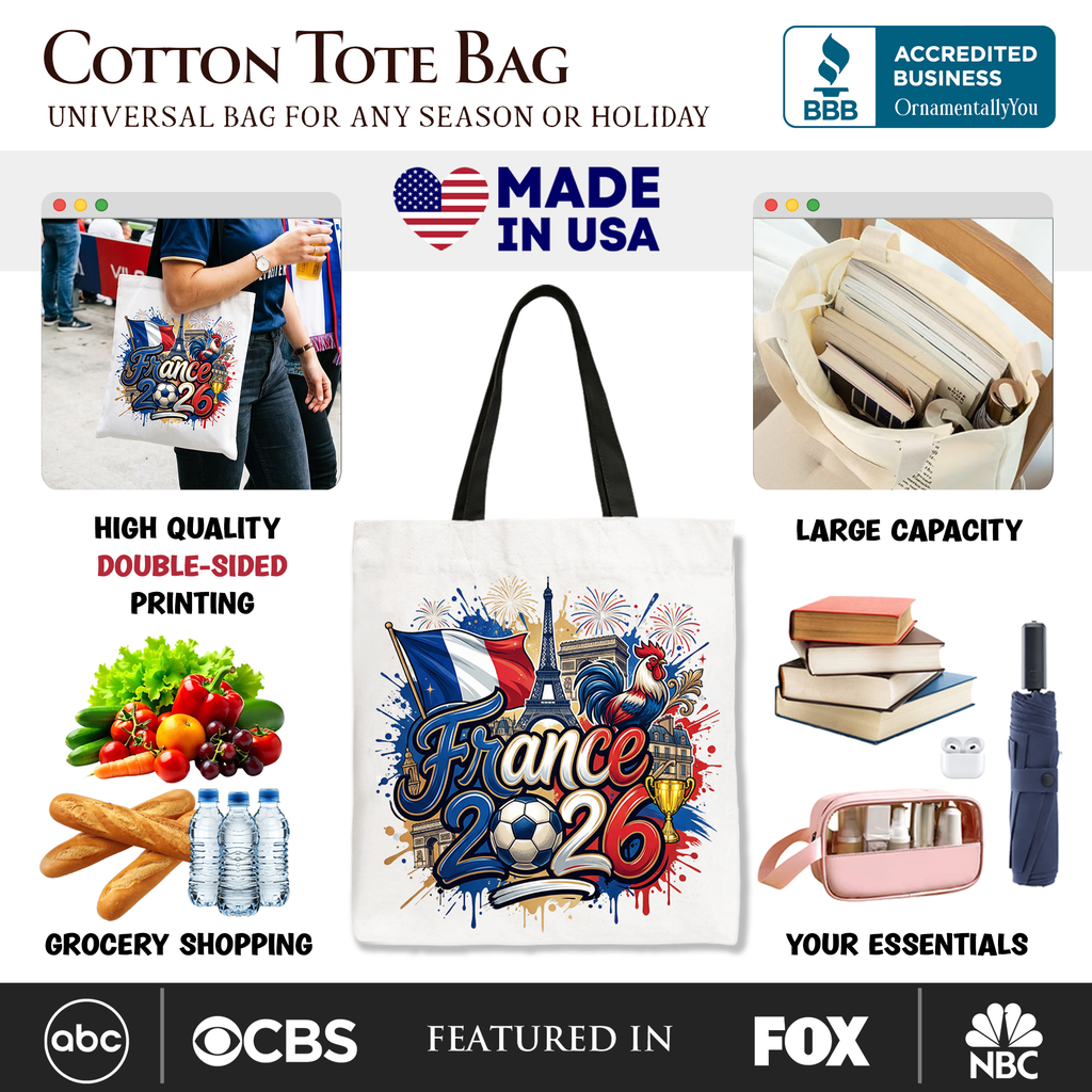 France 2026 Soccer Cup Global Championship Commemorative Tote Bag