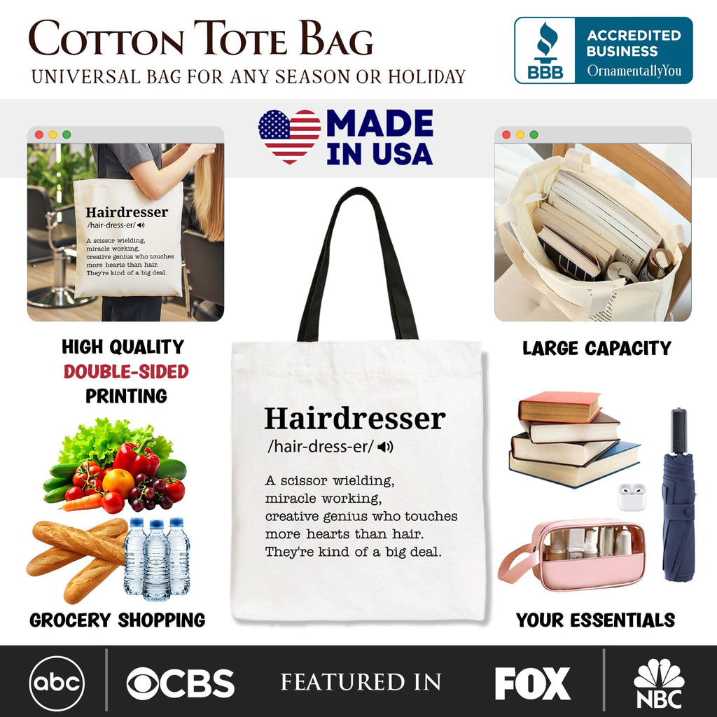 Hairdresser Definition Canvas Tote Bag – Creative Stylist Gift