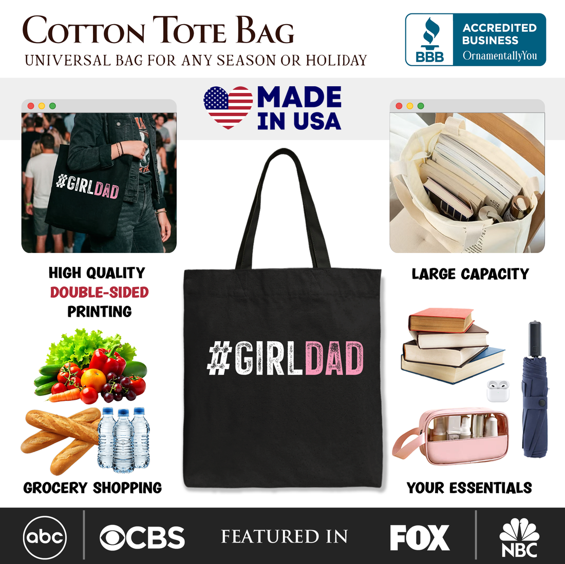 Hashtag Girl Dad Tote Bag – Heartfelt Gift for Proud Fathers
