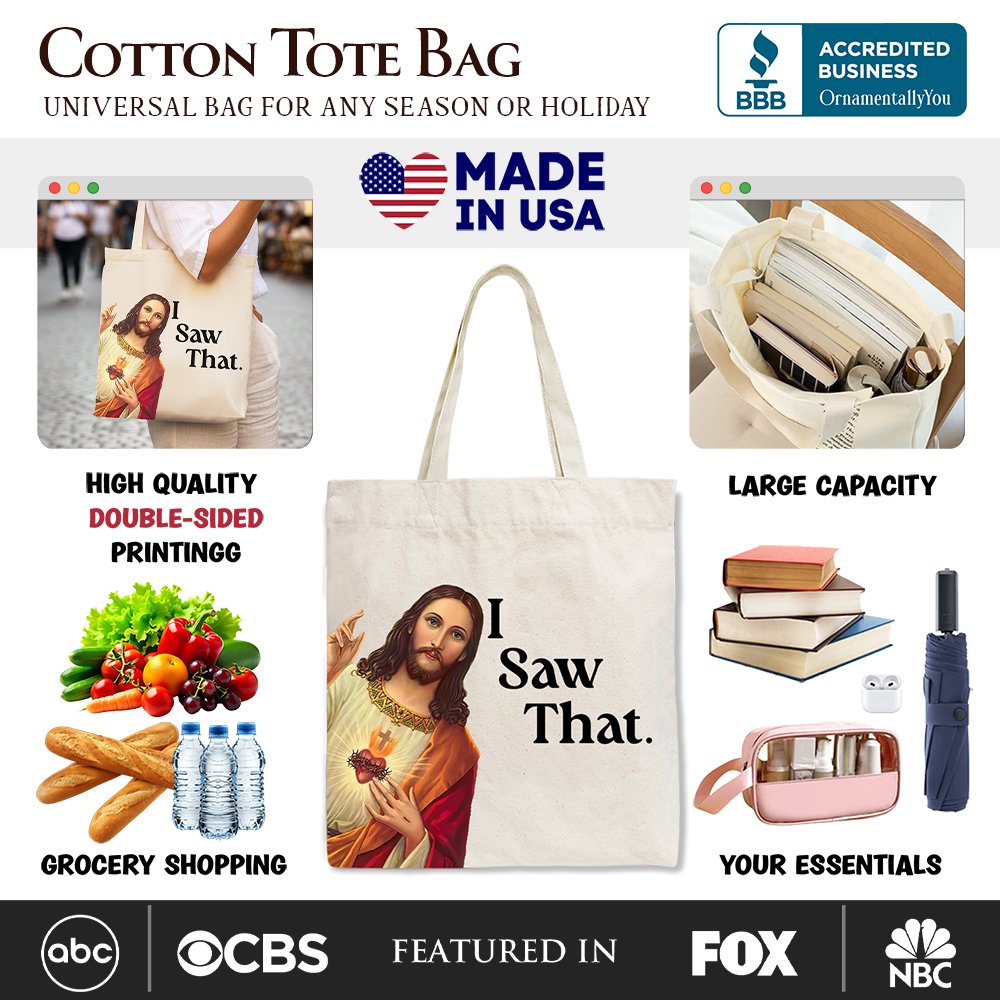 Jesus I Saw That Canvas Tote Bag Whimsical Christian Gift