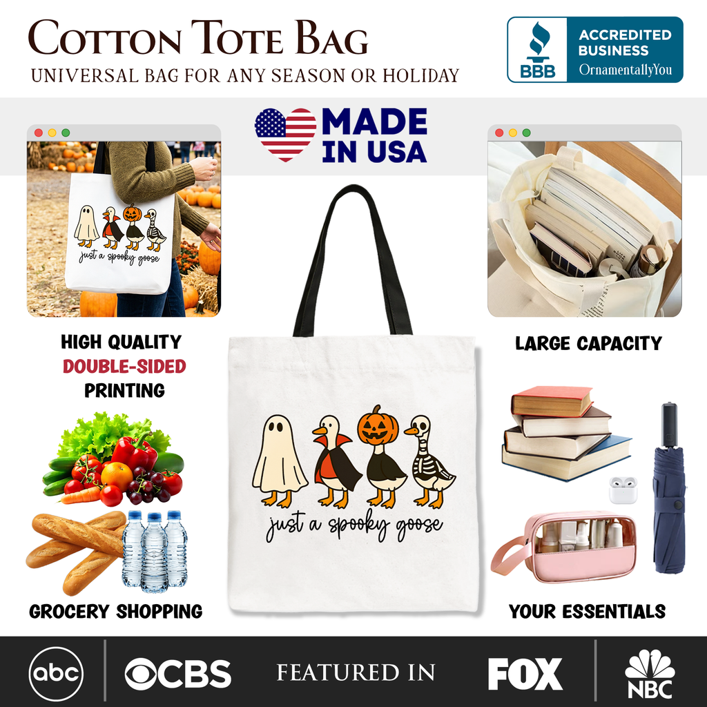 Spooky Goose Tote Bag – Funny Halloween Costume Graphic Shopper