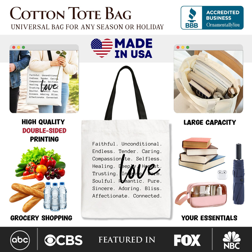 Love Definition Canvas Tote Bag – Minimalist Inspirational Gift