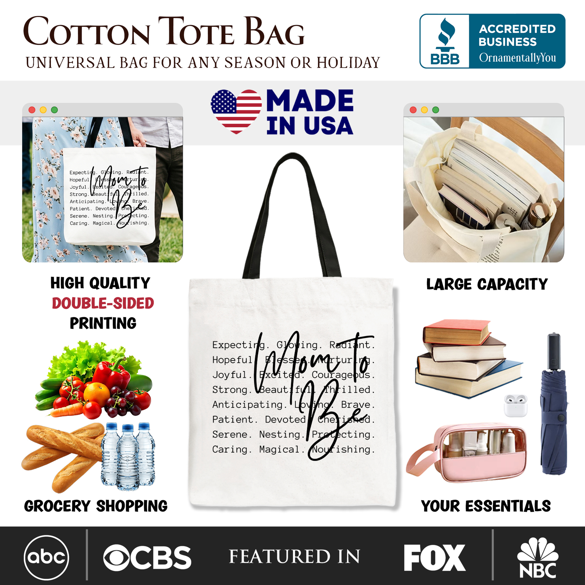 Future Mama Definition Pregnancy Announcement Canvas Tote Bag
