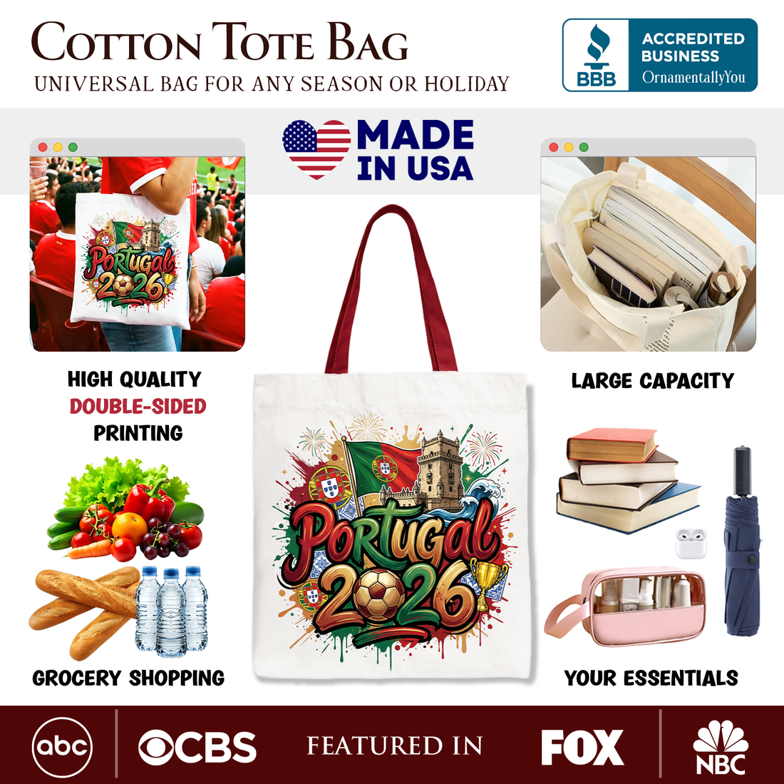 Portugal 2026 Soccer Cup Championship Tote Bag – Fan Gear
