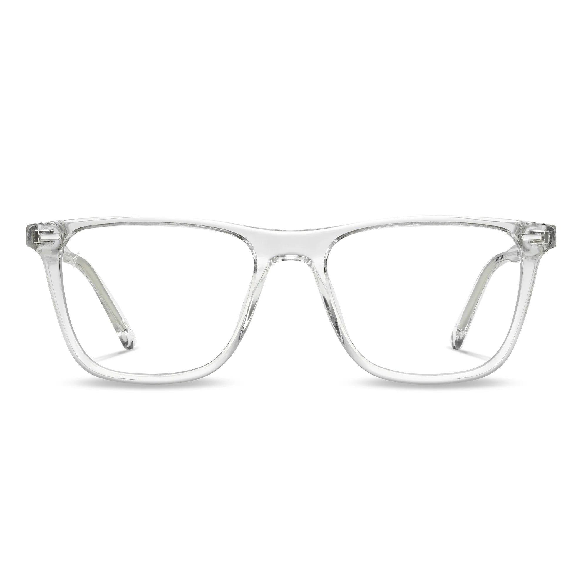 The Atwater blue light glasses in a clear crystal frame