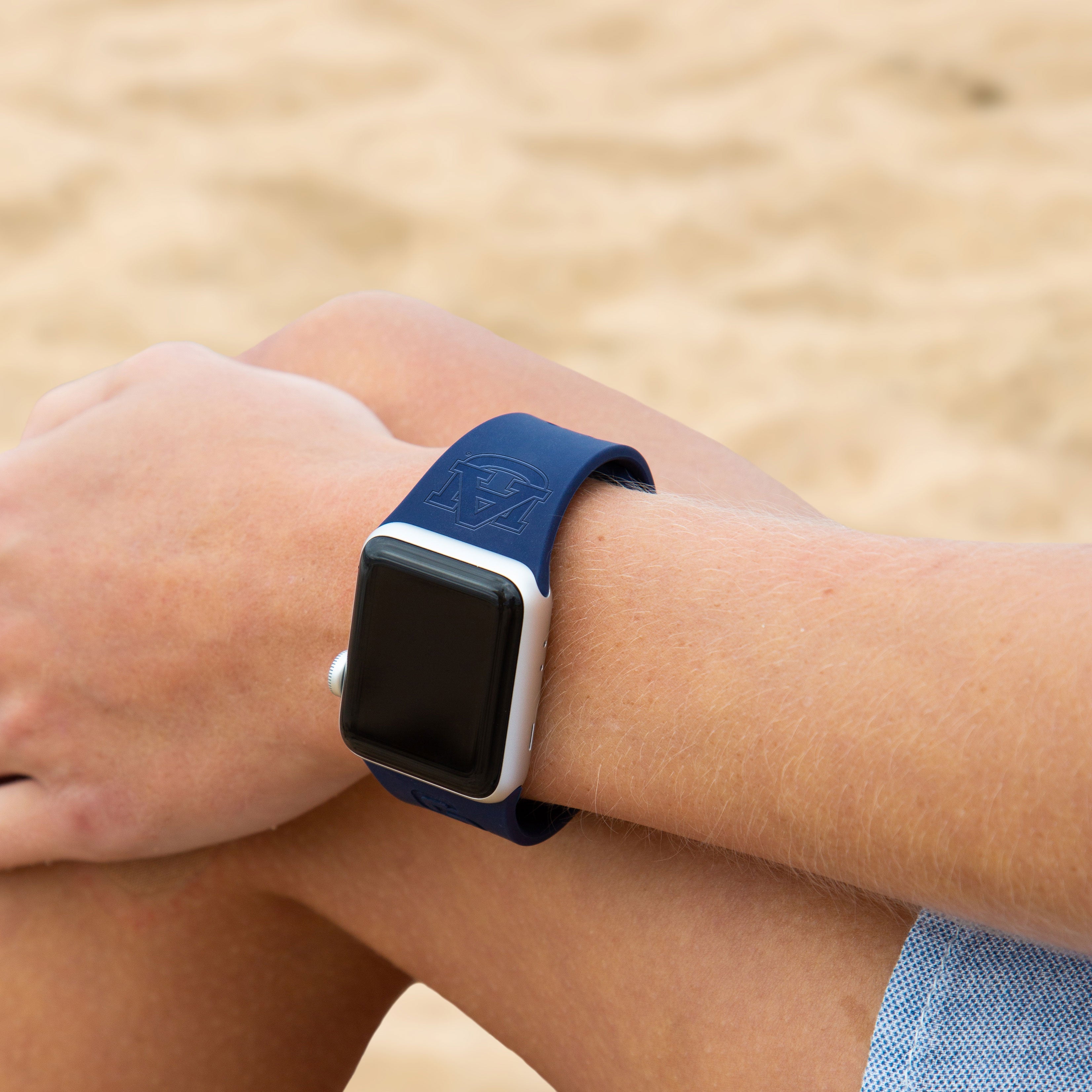 Auburn Tigers Engraved Silicone Apple Watch Band - Sport Style