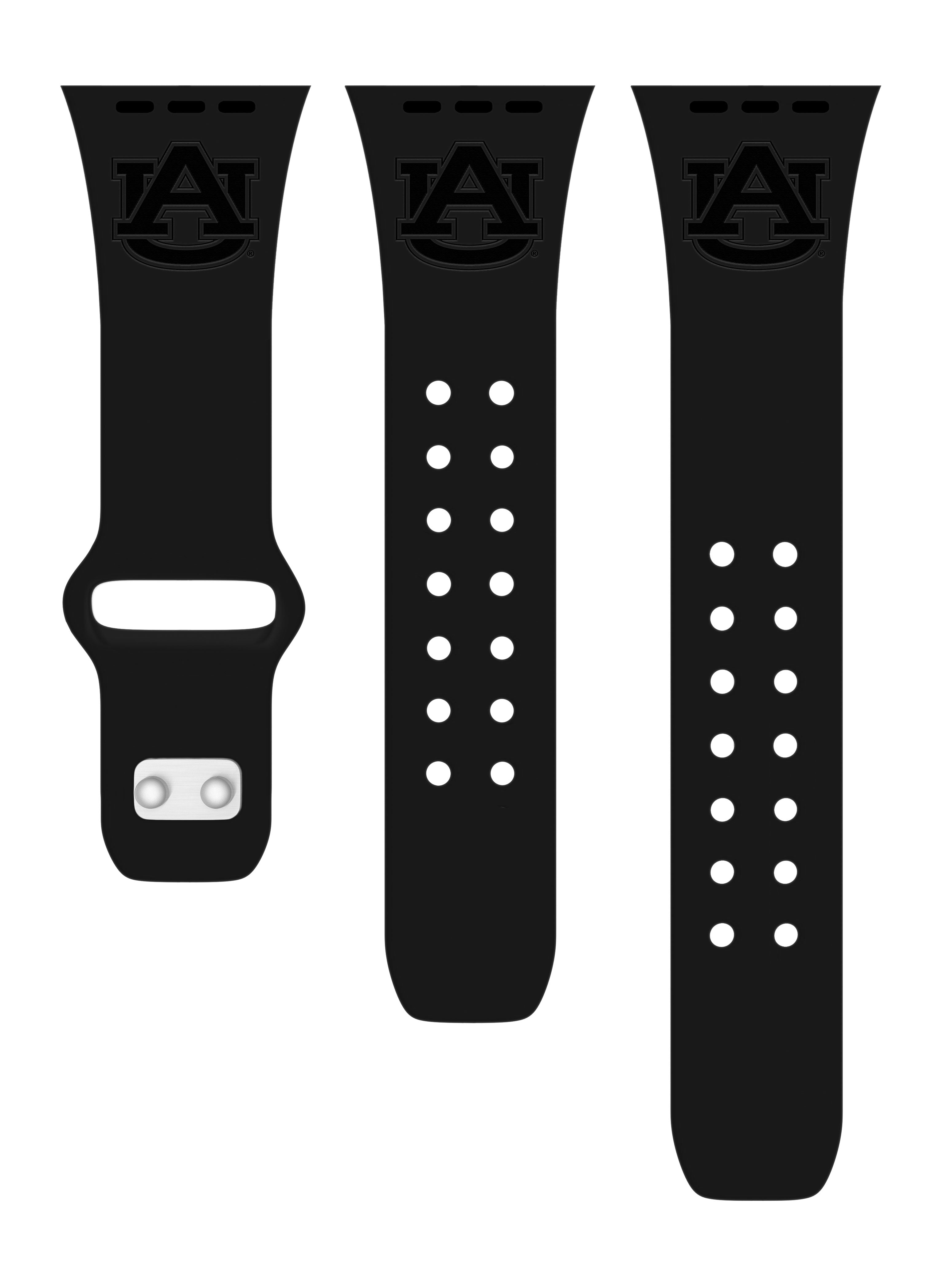 Auburn Tigers Engraved Silicone Apple Watch Band - Sport Style