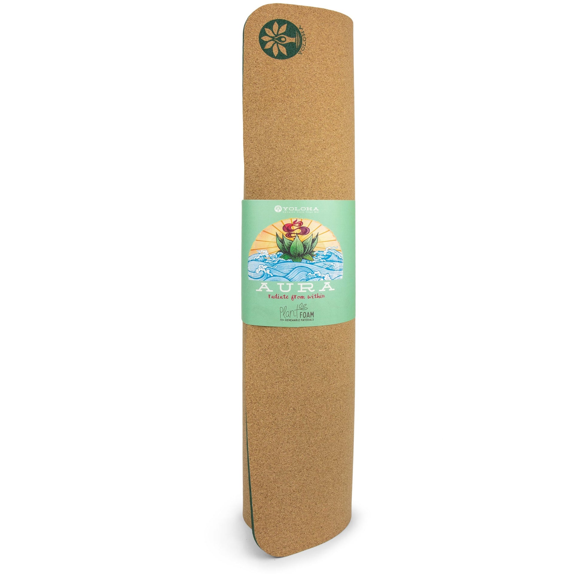 Aura Cork Yoga Mat - Cushioned Non-Slip Mat for Pilates & Yoga