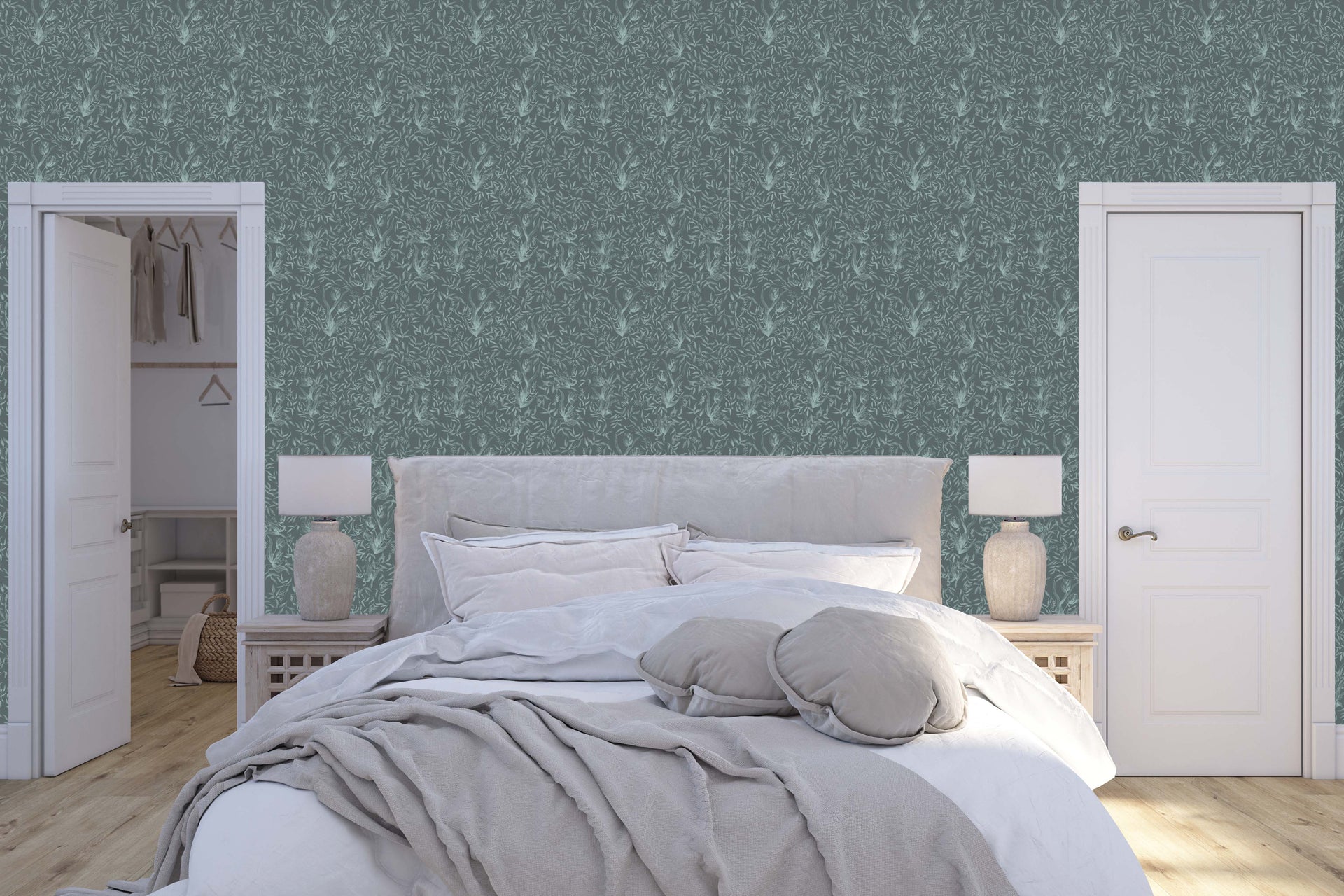 Austen Floral Cottagecore Wallpaper - White & Blue