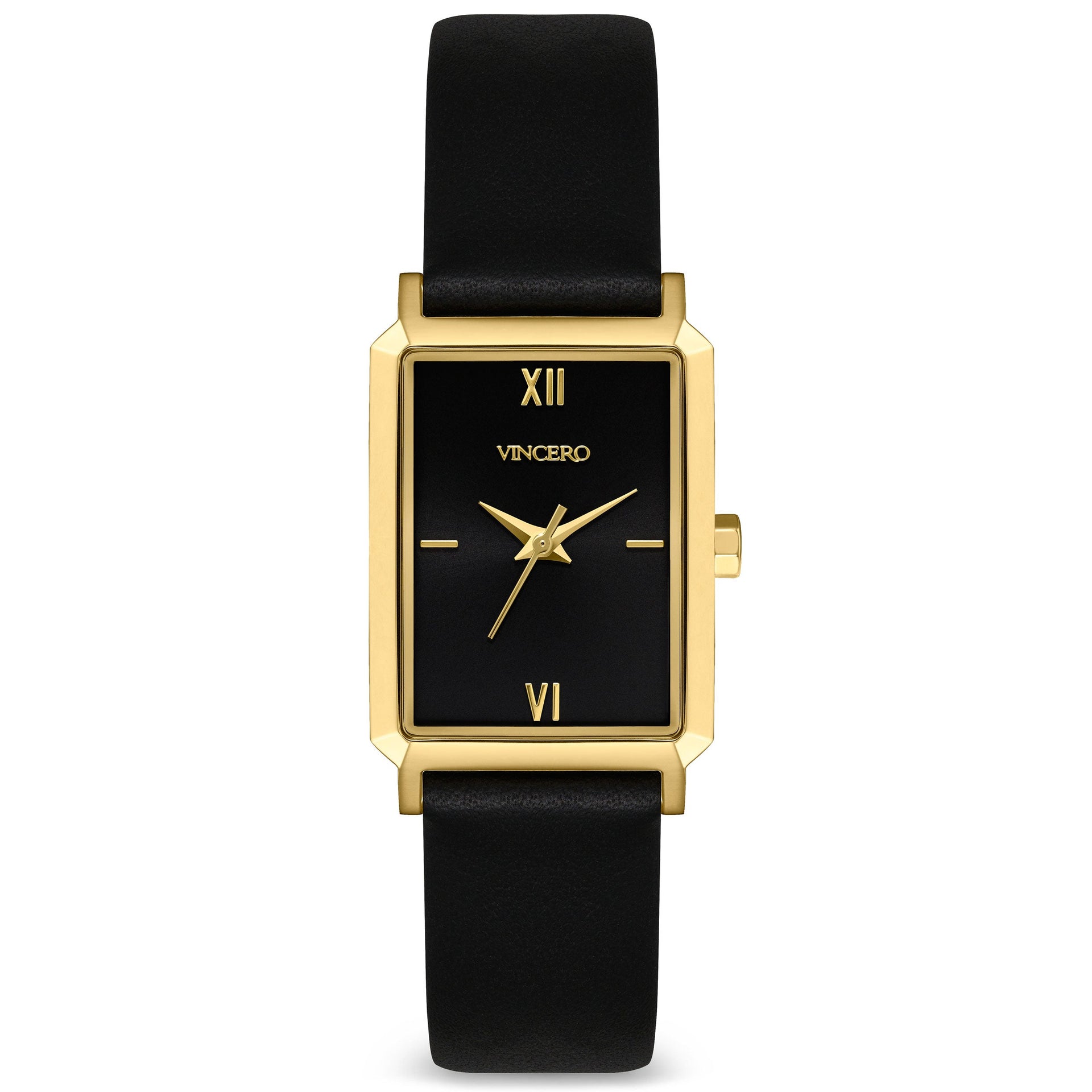 The Ava S2 watch in Golden Onyx with a petite 22mm case profile
