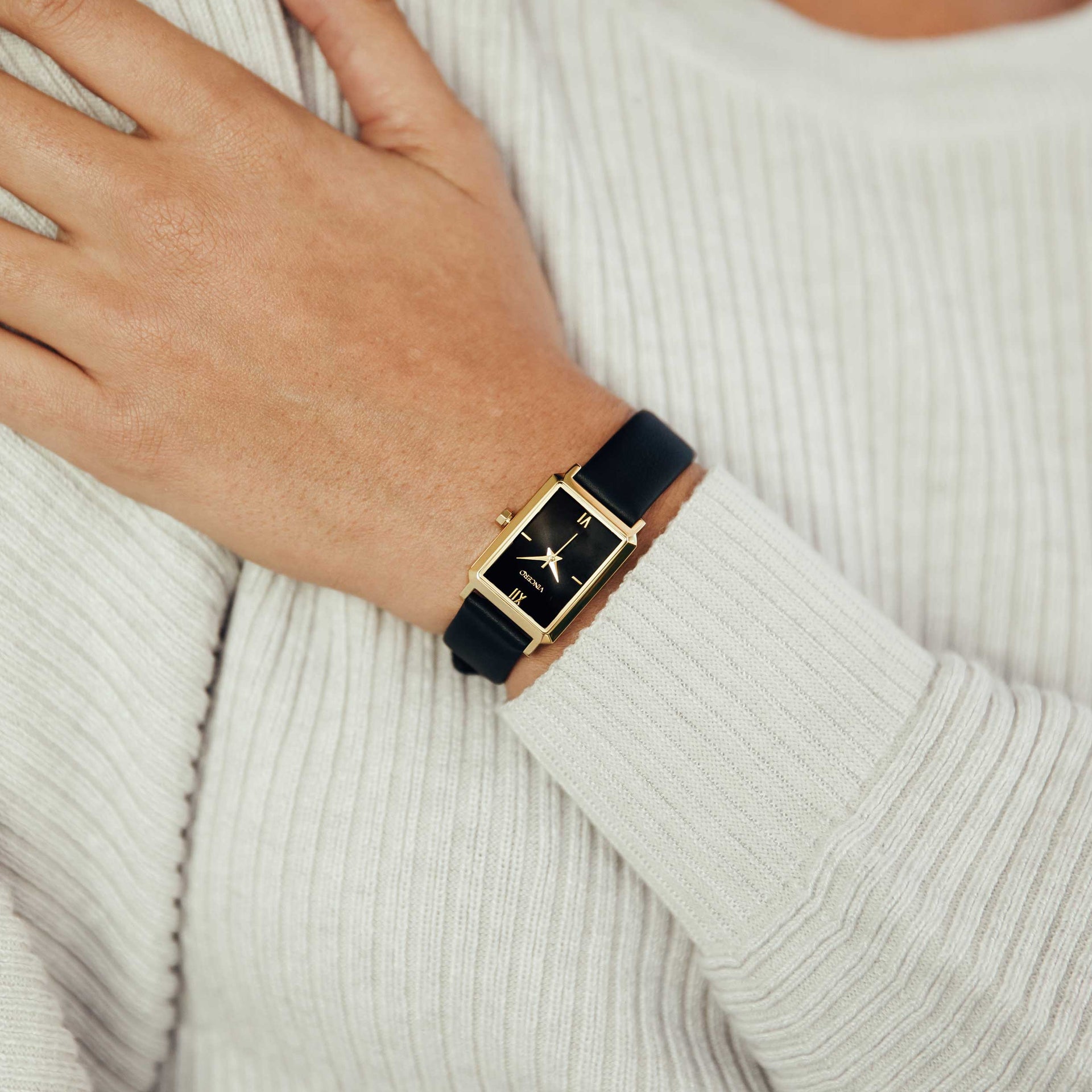 Ava S2 Watch - Golden Onyx Sleek Petite Timepiece
