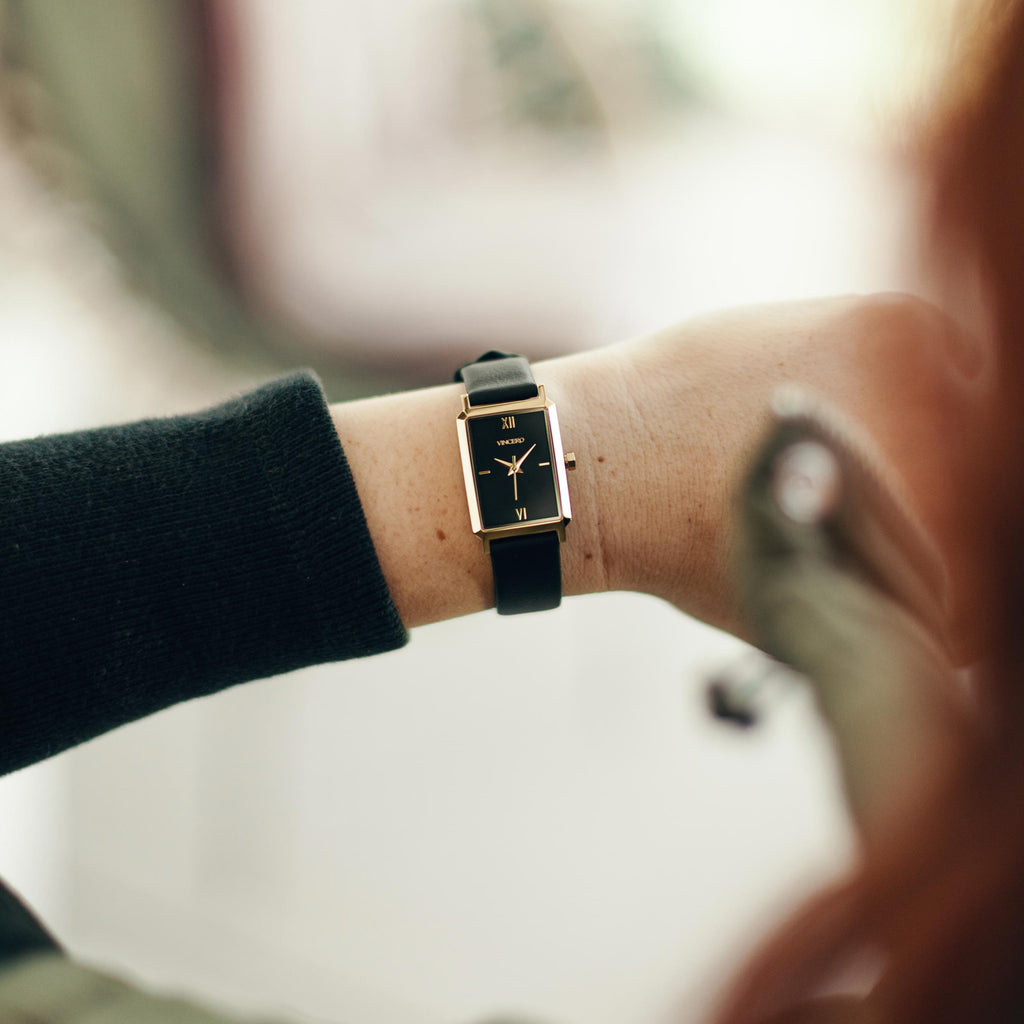 Ava S2 Watch - Golden Onyx Sleek Petite Timepiece