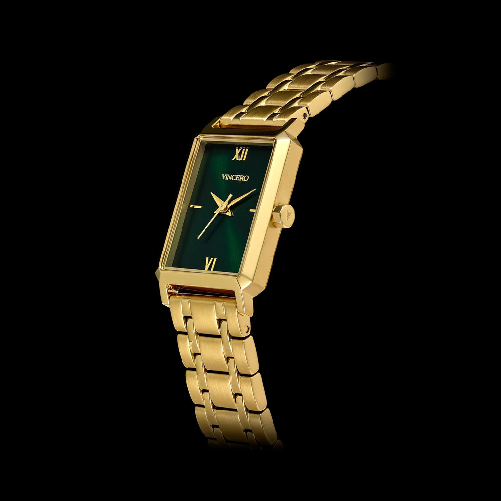 Ava S2 Emerald Petite Rectangle Watch with Slim Profile