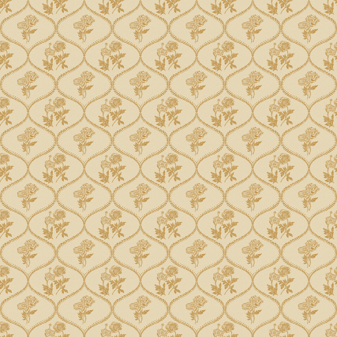 Avenly Vintage Floral Wallpaper, Sage-Green and Terracotta