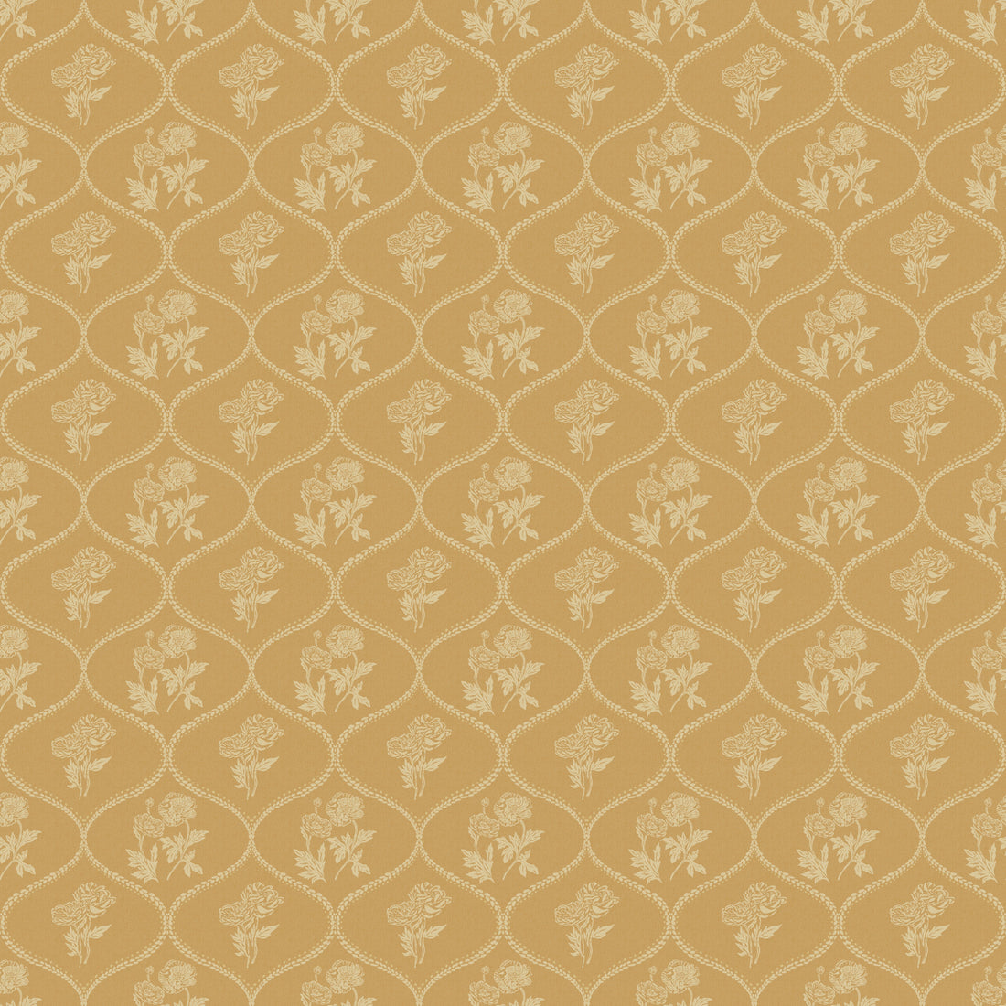 Avenly Vintage Floral Wallpaper, Sage-Green and Terracotta