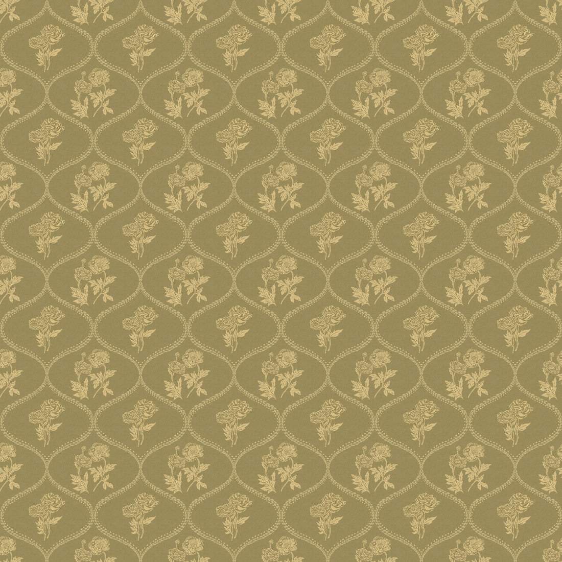 Avenly Vintage Floral Wallpaper, Sage-Green and Terracotta