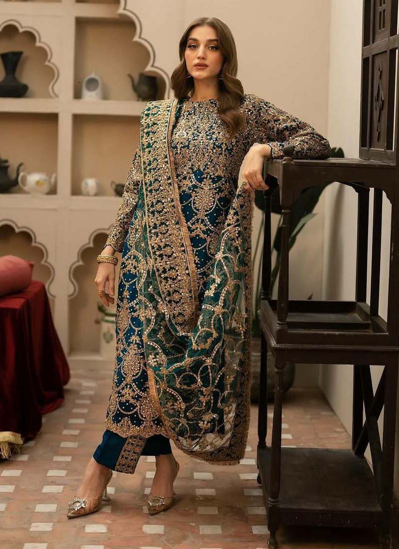 Rama Green Georgette Sequence Work Salwar Suit