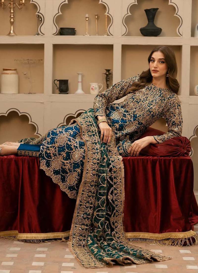 Rama Green Georgette Sequence Work Salwar Suit