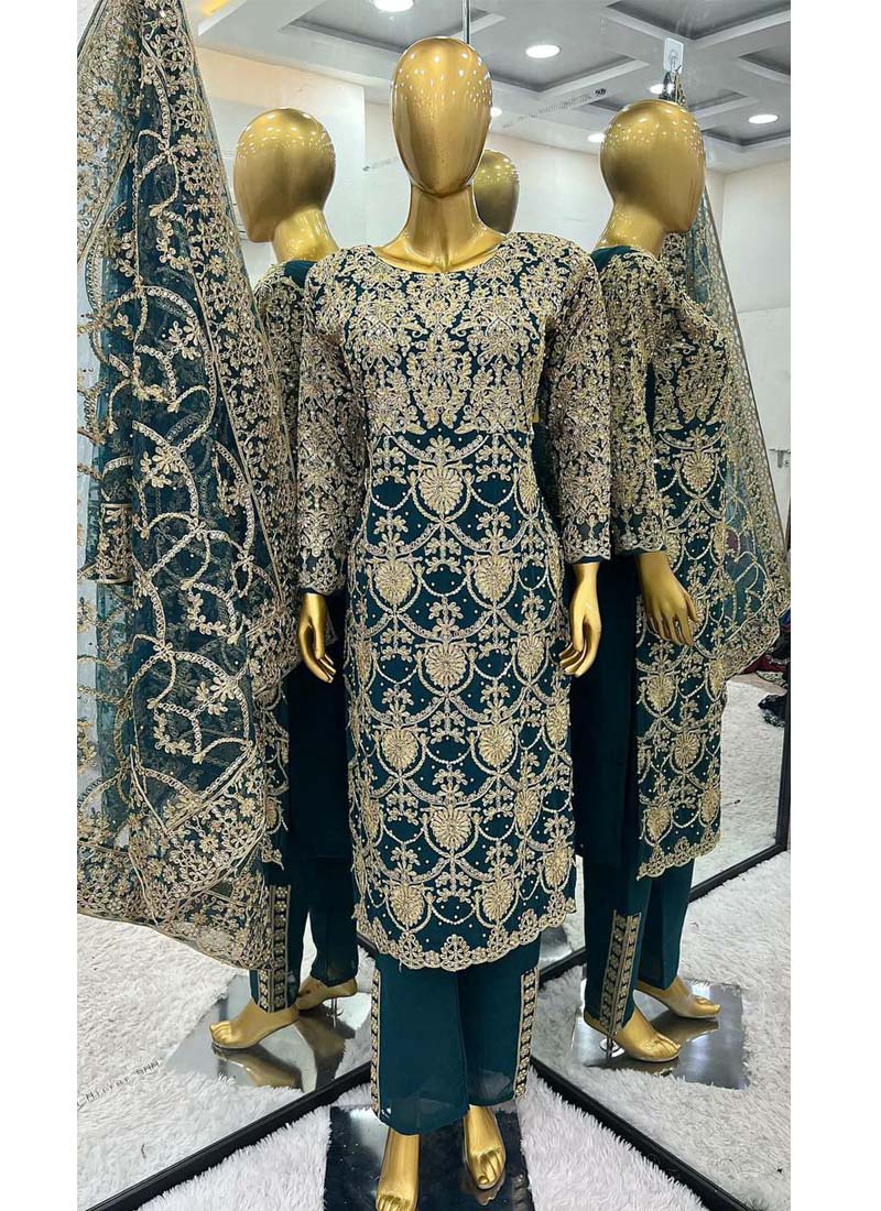 Rama Green Georgette Sequence Work Salwar Suit