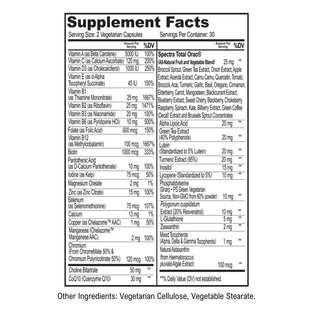 Full-Spectrum Multivitamin Supplement with Minerals & Superfoods 60CT