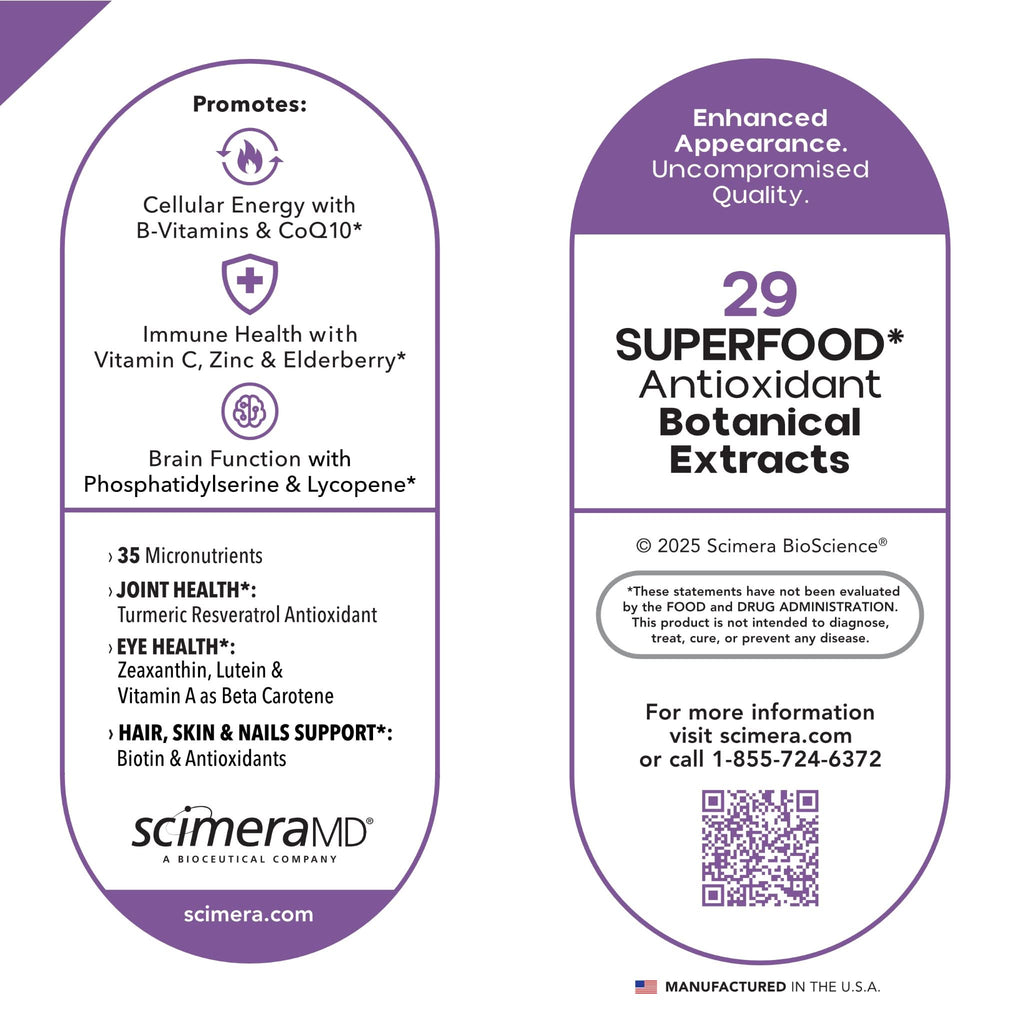 Full-Spectrum Multivitamin Supplement with Minerals & Superfoods 60CT