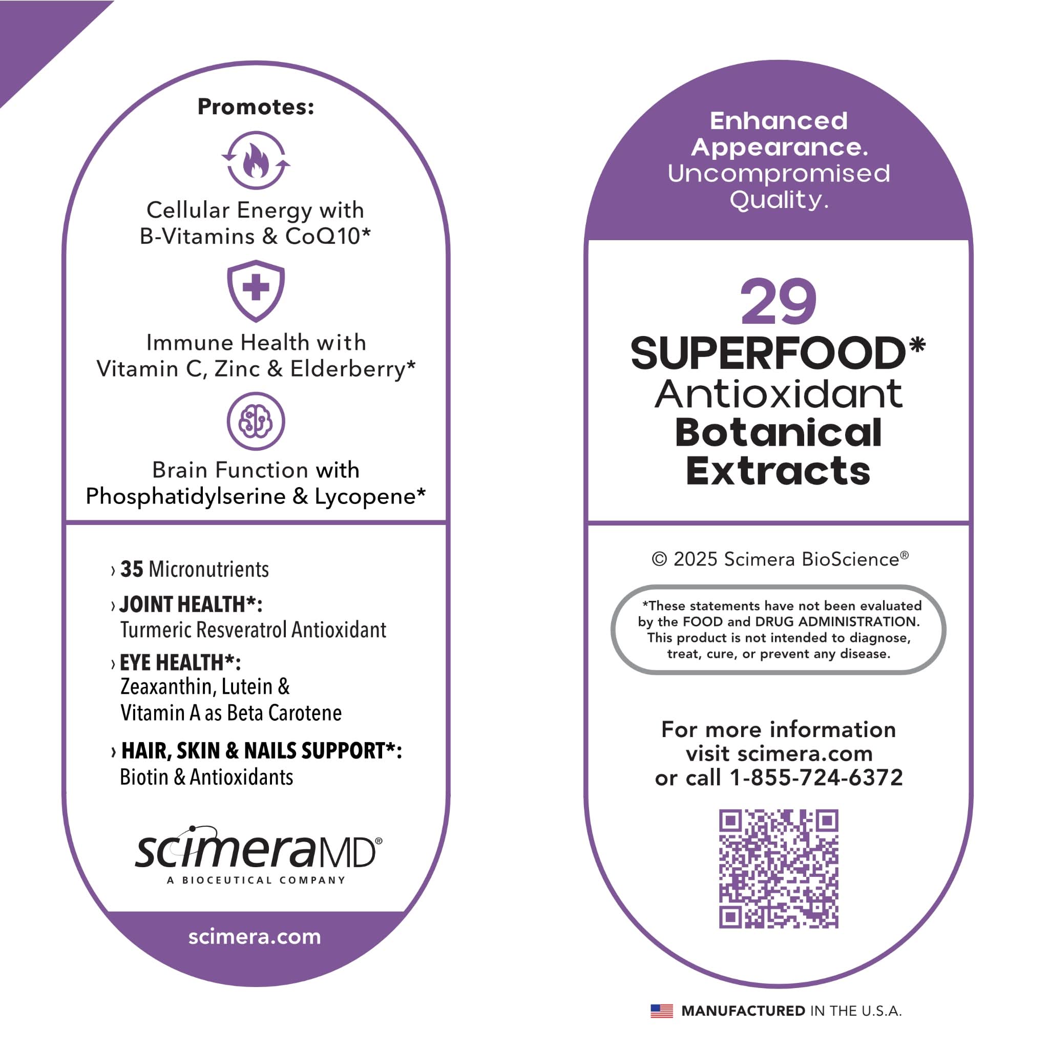 Full-Spectrum Multivitamin Supplement with Minerals & Superfoods 60CT