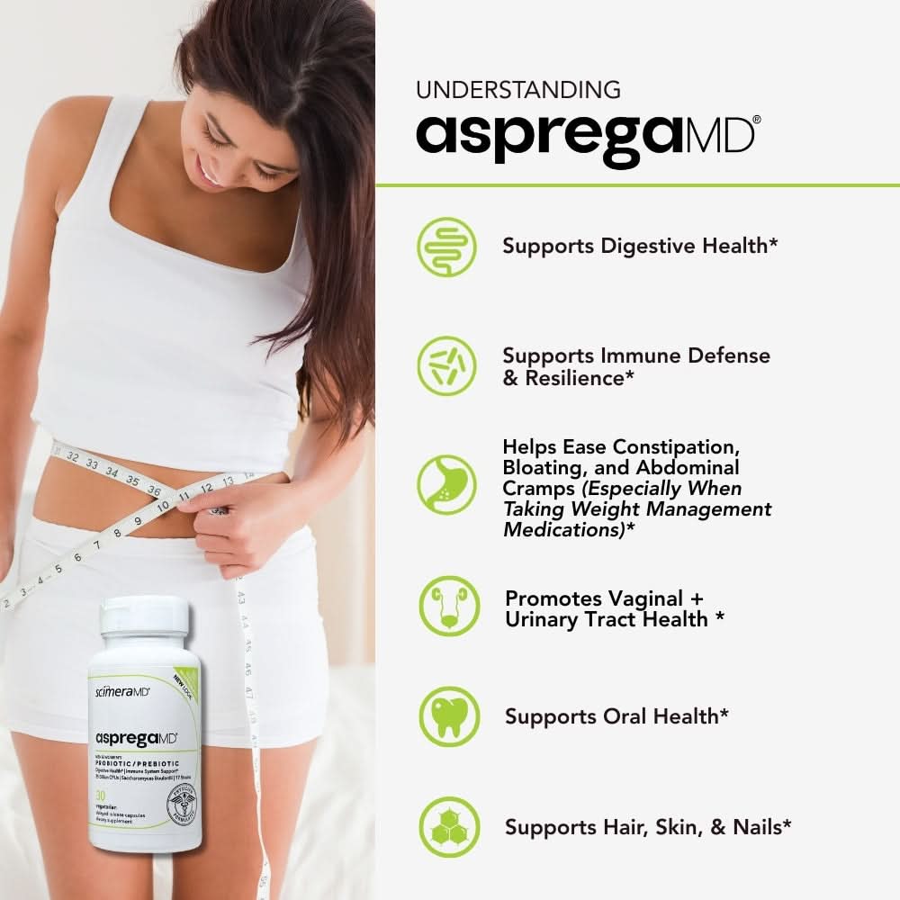 Asprega Probiotic & Prebiotic Supplement, 35 Billion CFUs for Gut