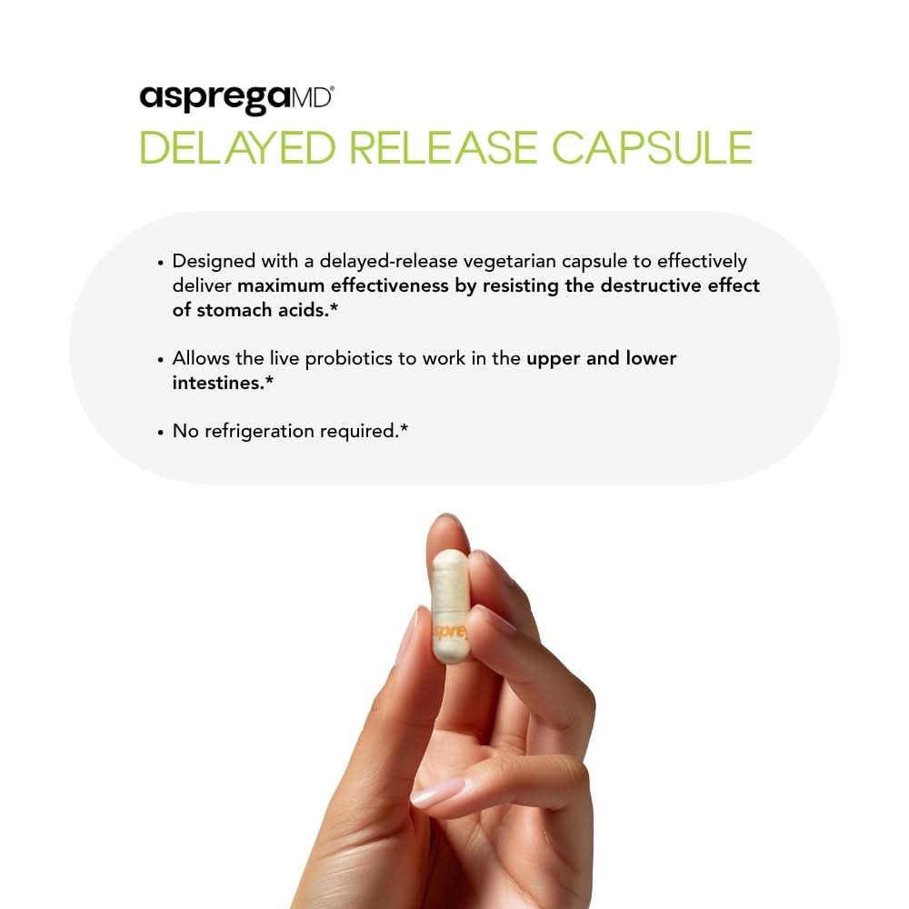 Asprega Probiotic & Prebiotic Supplement, 35 Billion CFUs for Gut