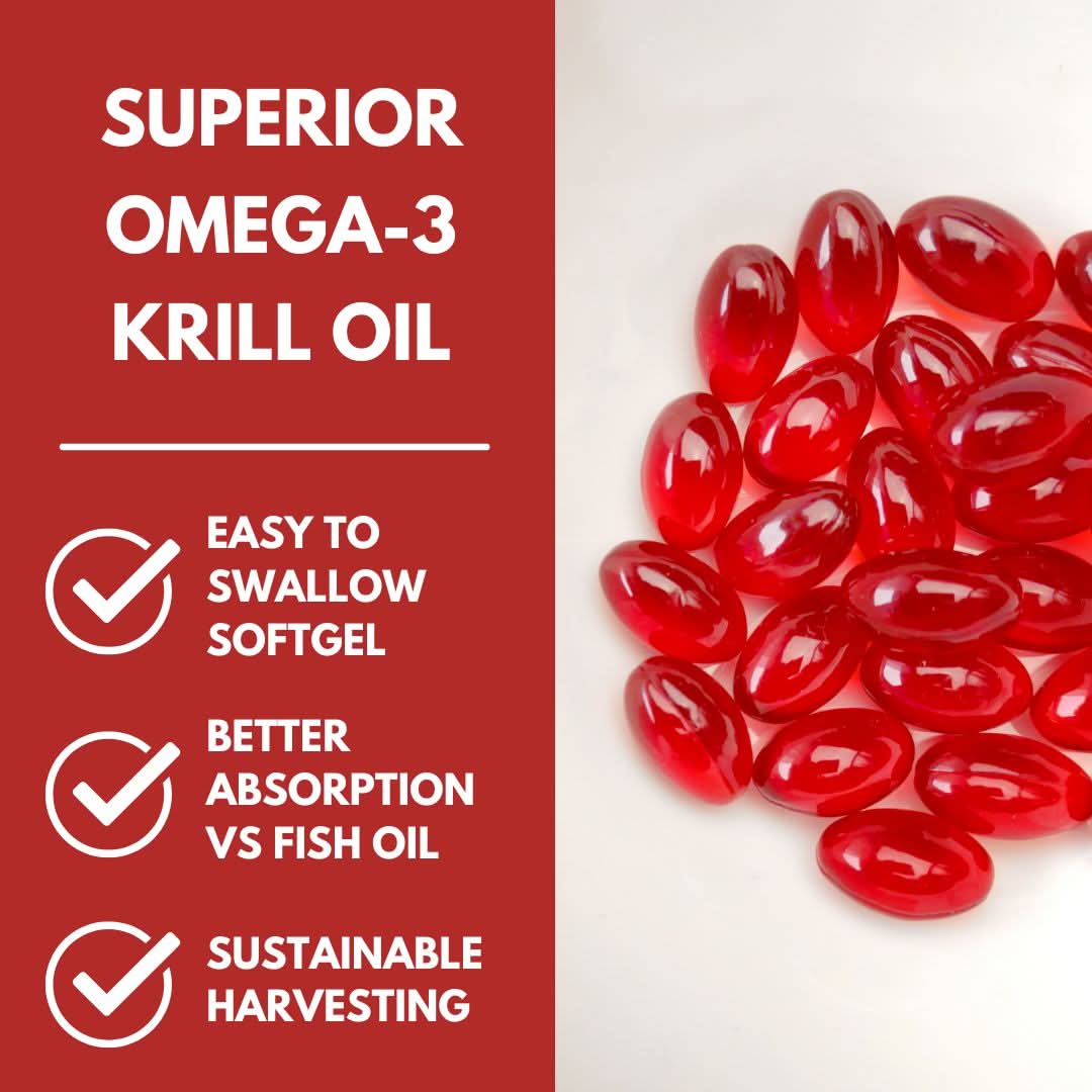 Antarctic Krill Oil Supplement with Omega 3 DHA, EPA & Astaxanthin
