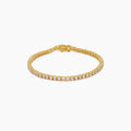 Goldtone Finish Victorian Cubic Zirconia Tennis 8 Inch Bracelet