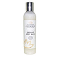 Glimmer Goddess Organic Moisturizing Body Wash in a minimalist bottle for face, body, and hair